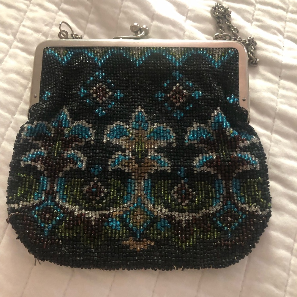 Antique 1920’s Glass Beaded HAND BAG Purse Art Deco Art NouveauEvening Bag